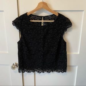 Aritzia Talula Black Short Sleeve Blouse